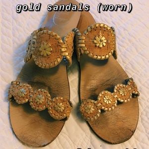 Worn Jack Rogers Gold Sandals